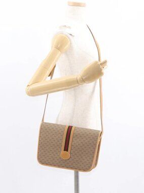 GUCCI Micro GG Supreme Web Sherry Line Bag PVC Beige 001 904 0915 Auth am10240